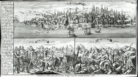Die Stadt Lissabon vor, während und nach dem Erdbeben von 1755